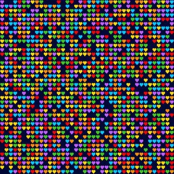 Rainbow Heart Mosaic, seamless vector pattern Stock Illustration