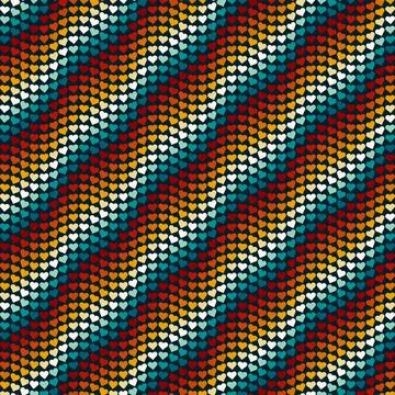 Rainbow Heart Mosaic, seamless vector pattern Stock Illustration