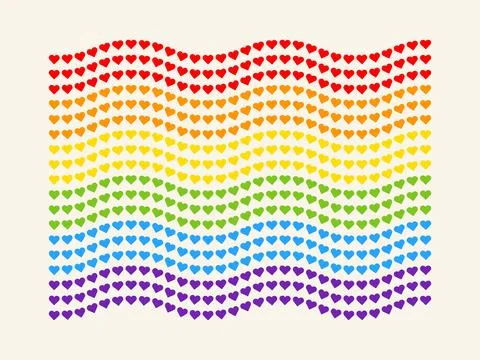 Rainbow Heart Mosaic, seamless vector pattern Illustrazione stock