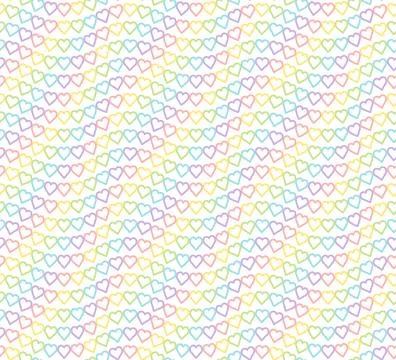 Rainbow Heart Mosaic, seamless vector pattern Stock Illustration