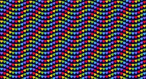 Rainbow Heart Mosaic, seamless vector pattern Stockillustratie