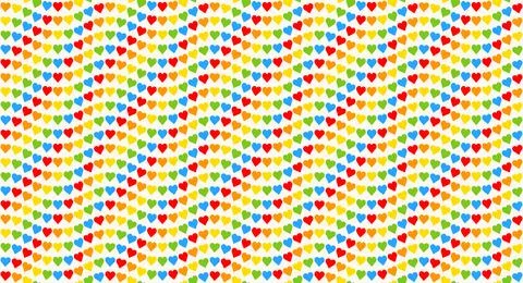 Rainbow Heart Mosaic, seamless vector pattern Stock Illustration