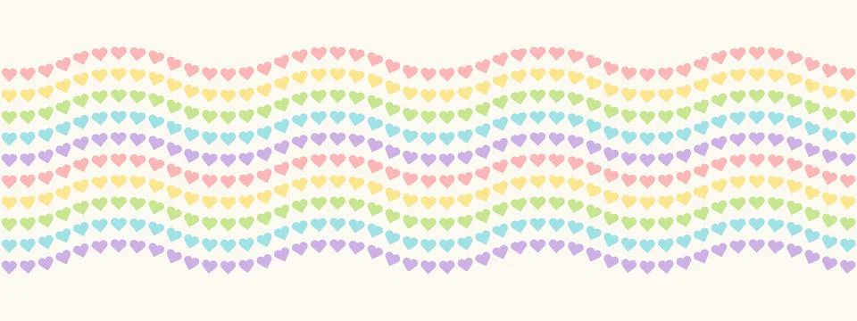 Rainbow Heart Mosaic, seamless vector pattern Illustrazione stock