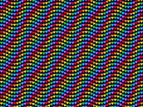 Rainbow Heart Mosaic, seamless vector pattern Stock Illustration