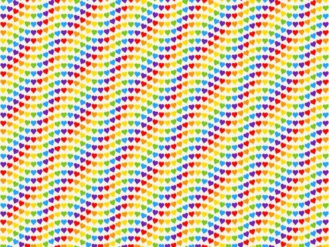 Rainbow Heart Mosaic, seamless vector pattern Illustrazione stock
