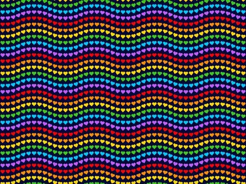 Rainbow Heart Mosaic, seamless vector pattern Illustrazione stock