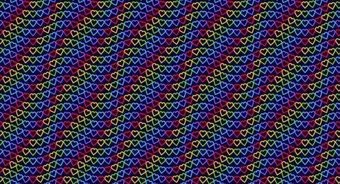 Rainbow Heart Mosaic, seamless vector pattern Stock Illustration