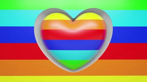 Rainbow Heart on Multicolored Background Stock Footage 274053097