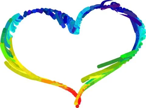 Rainbow Heart on Paper Иллюстрация