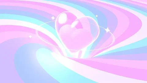 Rainbow heart planet Stock-Illustration