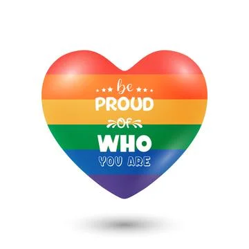Rainbow Heart Pride Flag Vector. LGBT Heart Icon with Rainbow Colors. Love Stock Illustration