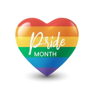 Rainbow Heart Pride Month, Vector Illustration. LGBT Pride, Love and Equality Stock Illustration