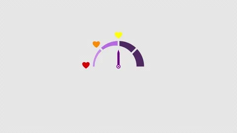 Rainbow Heart Speedometer Sticker for Pride Month Stock Footage 306594855