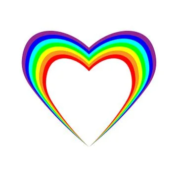 Rainbow heart on a white background, element for greeting cards Happy Valentine Stock Illustration