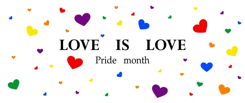Rainbow heart on white background, Let's Celebrate PRIDE month with colorfu.. Stock Illustration