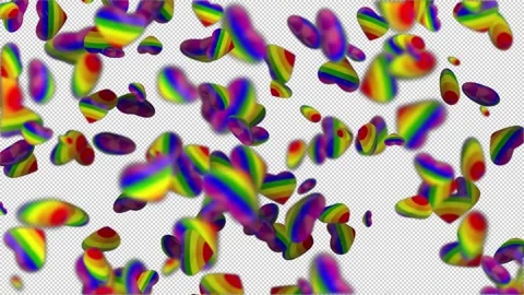 Rainbow Hearts against a black background Stock Footage 241608210