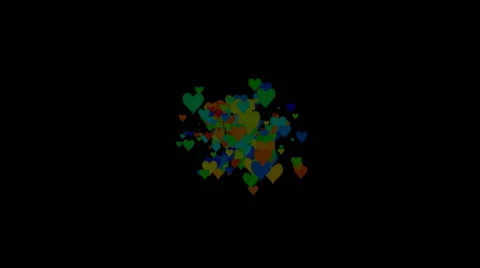 Rainbow Hearts Burst Background Stock Footage 61221124