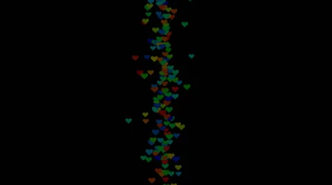 Rainbow Hearts Burst  Stock Footage 61221018