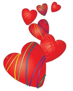 Rainbow hearts Illustrazione stock