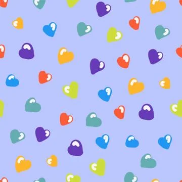Rainbow hearts, seamless pattern for valentine's day lgbt, cartoon style, cut Illustrazione stock