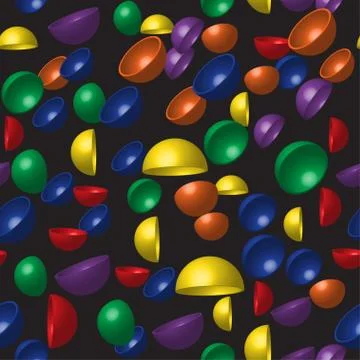 Rainbow Hemispheres Seamless Pattern 스톡 일러스트