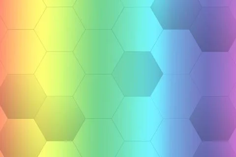 Rainbow hexagon gradient background Stock Illustration
