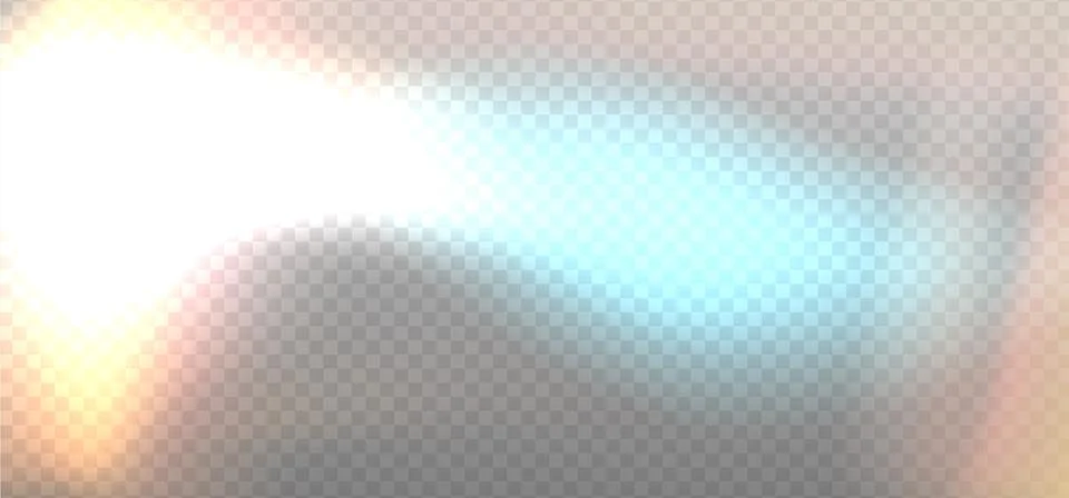 Rainbow highlight on a light background. Bokeh Glare or reflection from water Stock Illustration