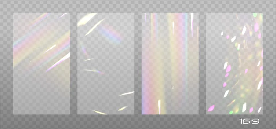 Rainbow highlights set on a light background. Glare or reflection from water and Stock Illustration