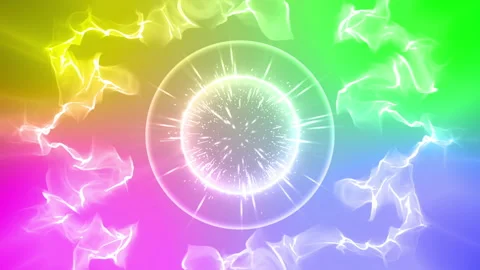 Rainbow hit particle effect circle shock wave animation Stock Footage 146158039