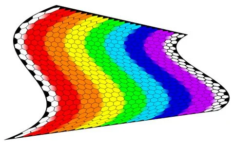 Rainbow Honeycomb Wave Background Stock Illustration