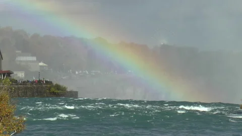 Rainbow Horseshoe Falls Stock Footage 155000735