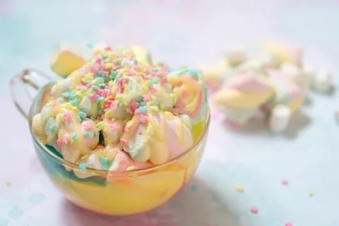 Rainbow hot chocolate Stock Photos