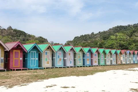 Rainbow house full colour Stock Photos