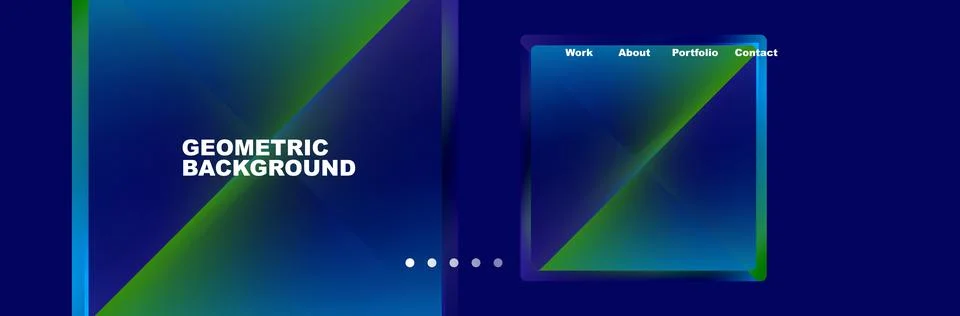 A Rainbow of hues on an Azure background with a Rectangle in the middle Stock Illustration