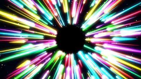 Rainbow Hyperspace Warp Speed Burst in Slate Gray Backdrop Design. Stock Illustration