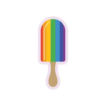 Rainbow ice cream popsicle. Vector Stock Illustration