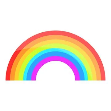 Rainbow icon, cartoon style 库存插图
