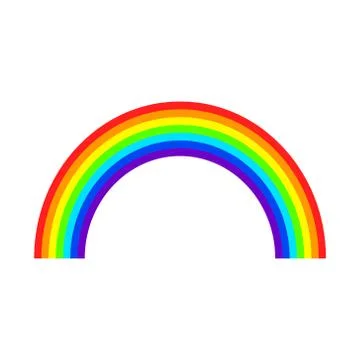 Rainbow icon flat design. Vector illustration. Isolated. Stock Illustration