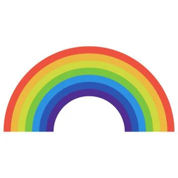 Rainbow icon flat Stock Illustration
