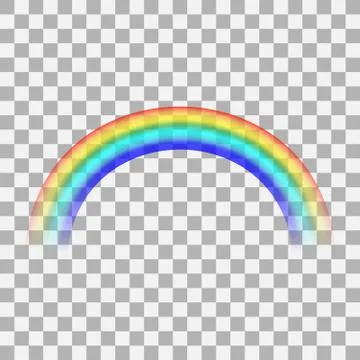 Rainbow icon isolated on transparent background. Realistic raibow 3d. Mockup Stock Illustration