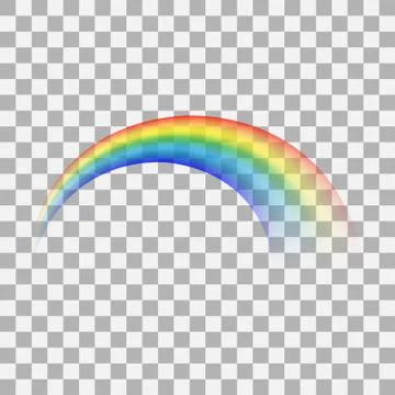 Rainbow icon isolated on transparent background. Perspective diagonal view Stock Illustration