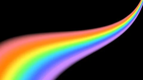 Rainbow icon realistic isolated black background Illustrazione stock