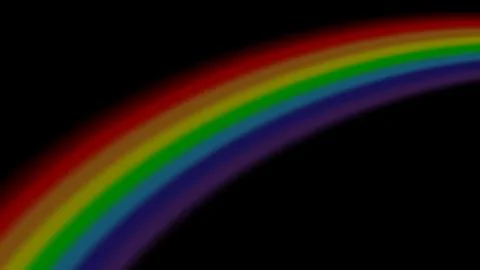 Rainbow icon realistic isolated black background Stock Illustration