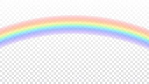 Rainbow icon realistic isolated white transparent background Stock Illustration