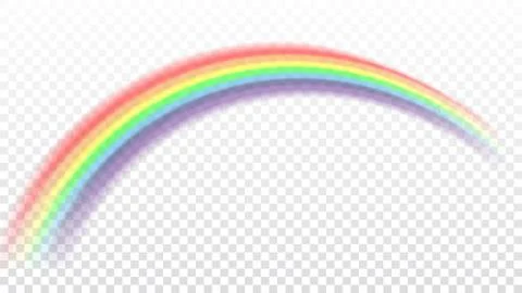 Rainbow icon realistic isolated white transparent background Stock Illustration