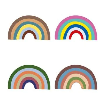 Rainbow icon set. Flat illustration of rainbow vector icons Illustrazione stock