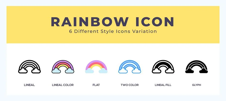 Rainbow icon set. vector illustration. Stock Illustration