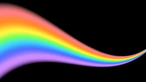 Rainbow icon. Shape wave isolated on black background. Colorful light and bri Stock Illustration