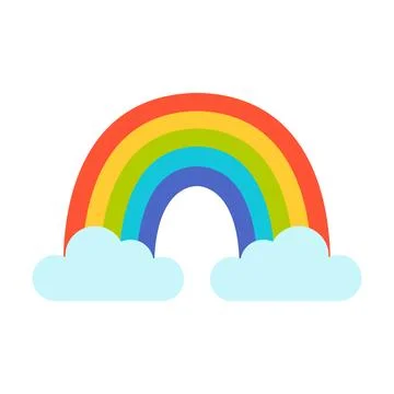 Rainbow icon. Vector illustration in flat style isolated on white background Stock Illustration