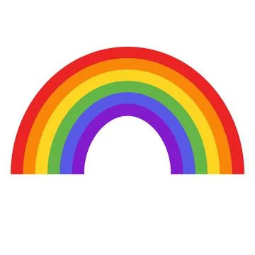 Rainbow icon on white background. Rainbow cartoon sign. Rainbow symbol. Stock Illustration